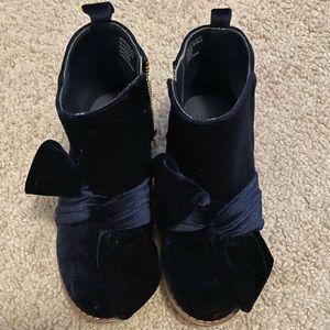 Janie & Jack Navy Velvet blue boots